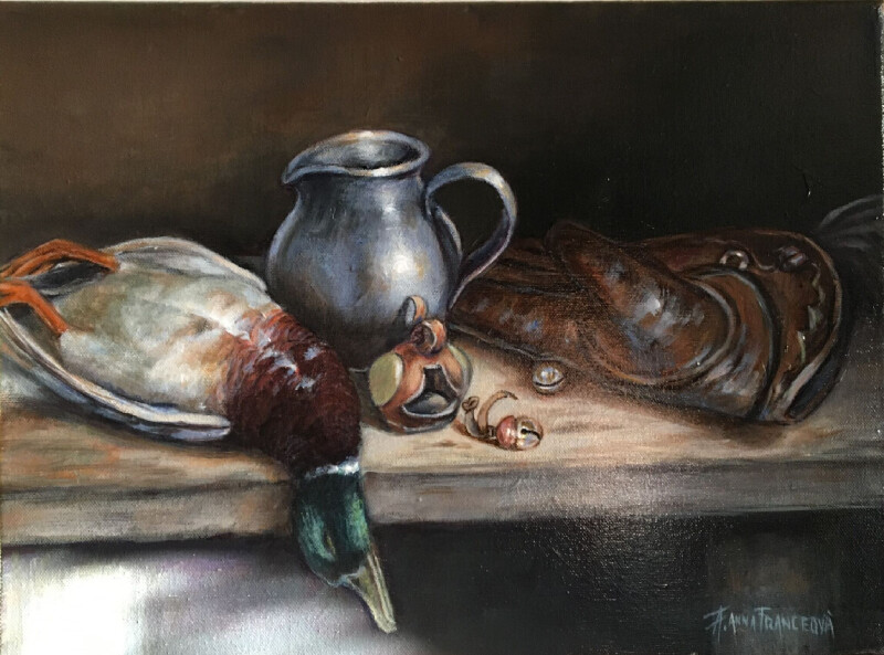Still life of a falconer